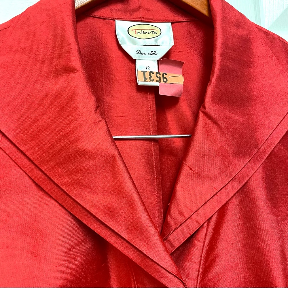 Talbots silk bright red sleeveless shirt - Picture 3 of 4